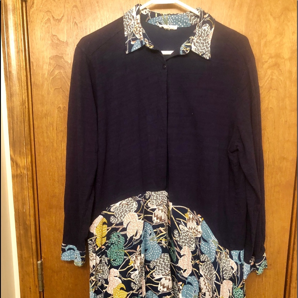 Colorful button up tunic by Entro size L